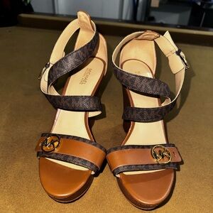 Michael Kors Black and Brown Women's Sandals